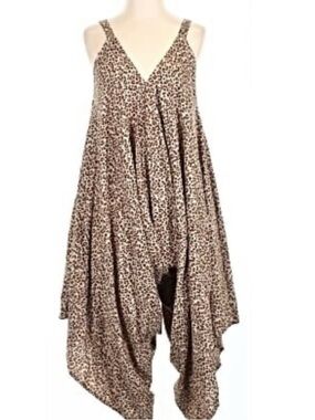 Leopard Print V-Neck Handkerchief Hem Dress